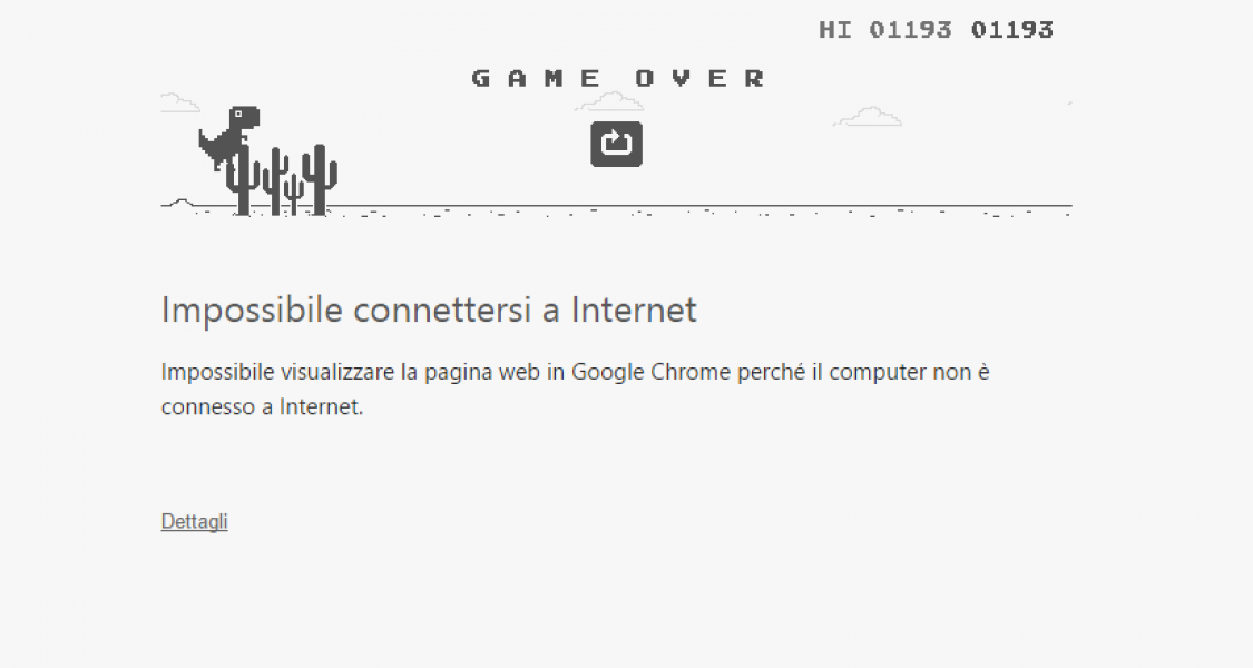 Gioco dinosauro Google Chrome NewVisibility web agency Como