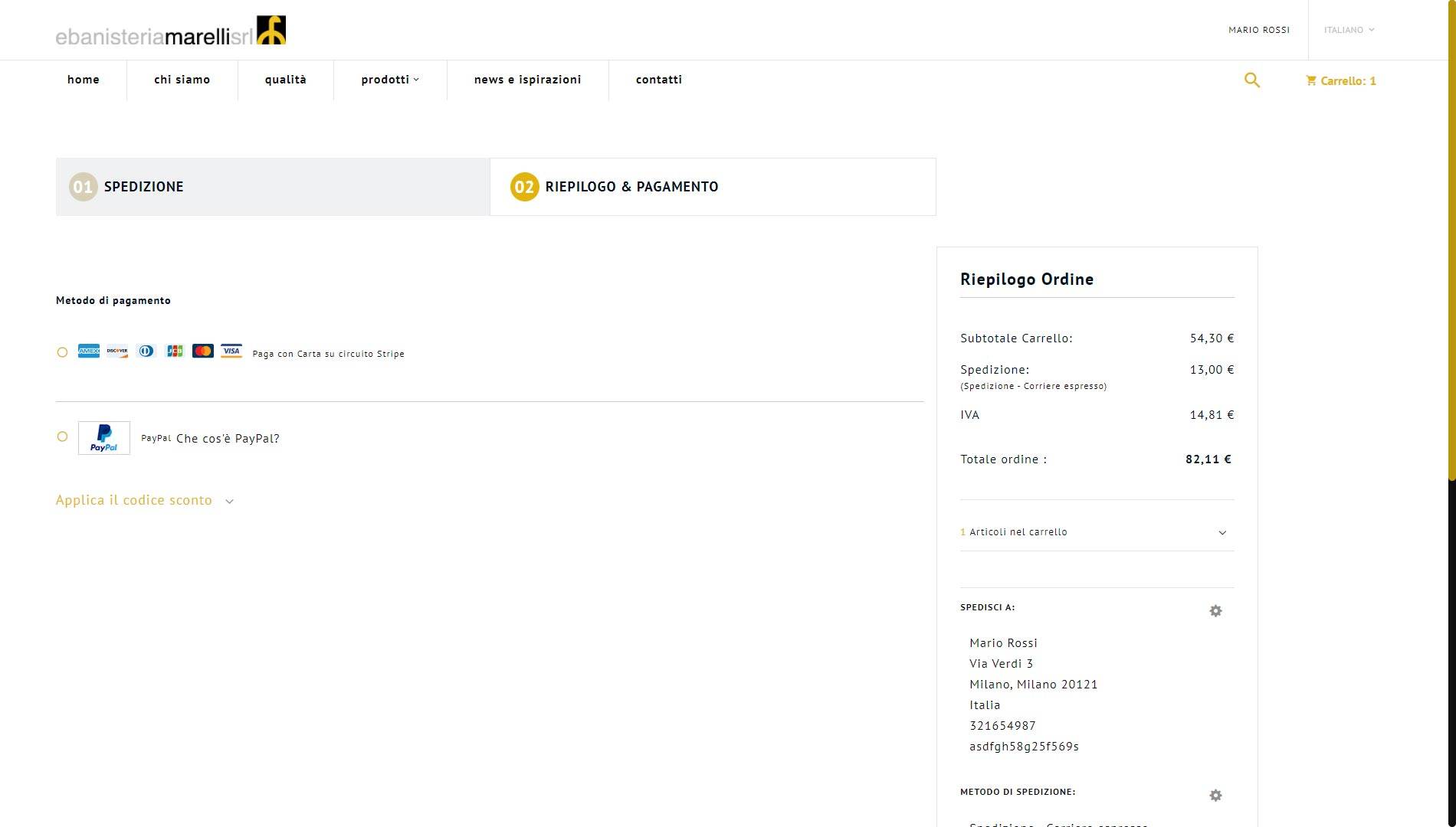 Checkout step 2