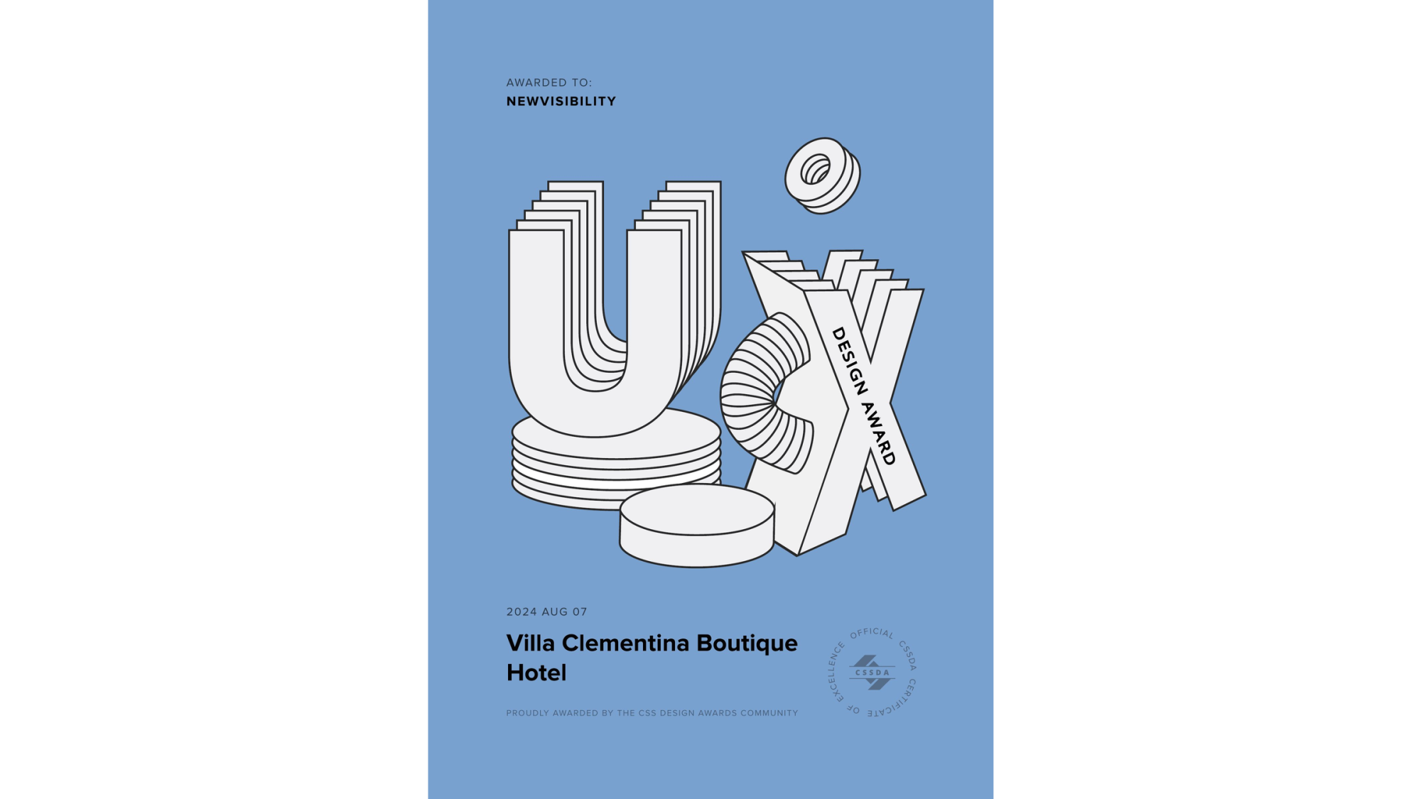 newvisibility-agenzia-web-comunicazione-premi-awards-2024-cssda-ux-design-award-villa-clementina-boutique-hotel