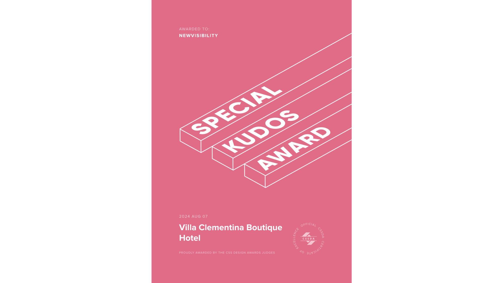 newvisibility-agenzia-web-comunicazione-premi-awards-2024-cssda-special-kudos-villa-clementina-boutique-hotel