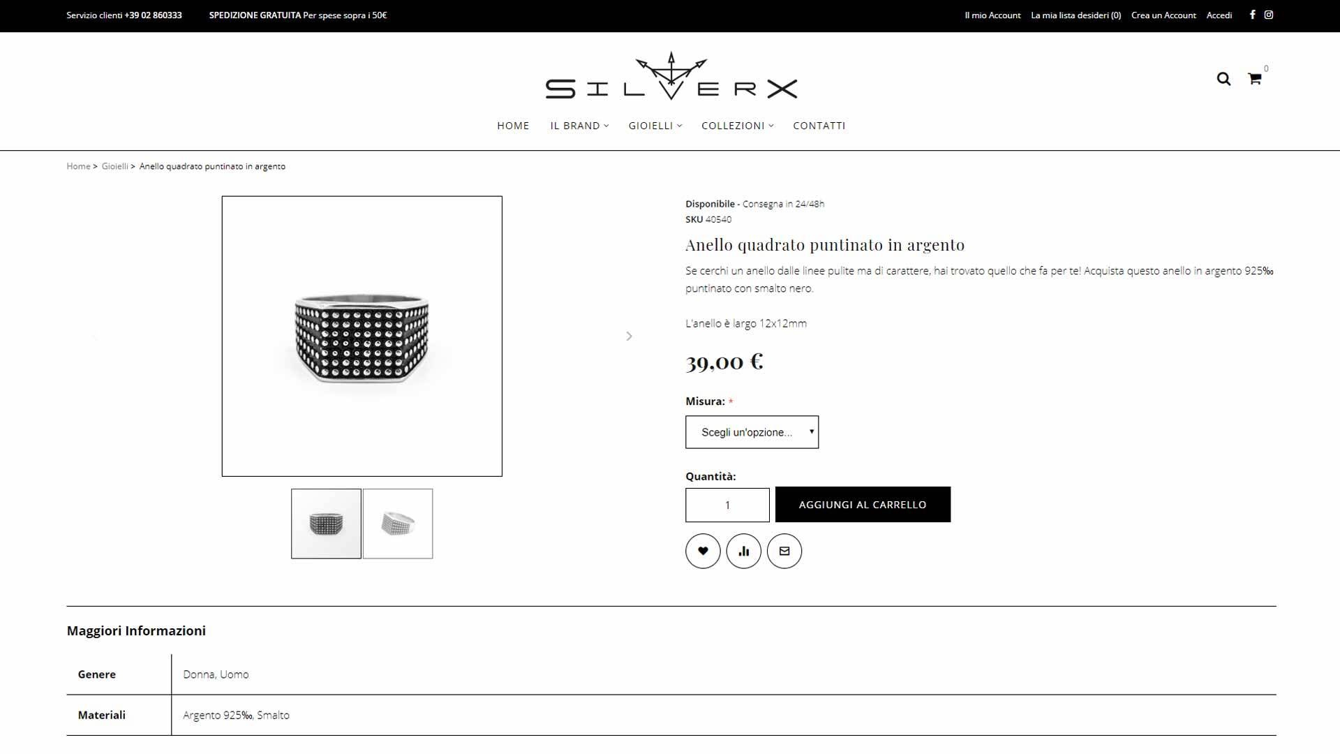 Pagina prodotto