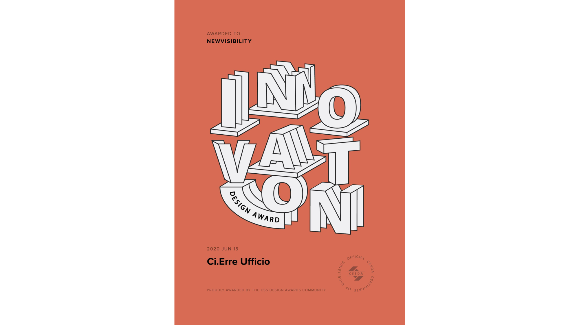 newvisibility-agenzia-web-comunicazione-premi-awards-2020-cssda-innovation-award-ci-erre-ufficio