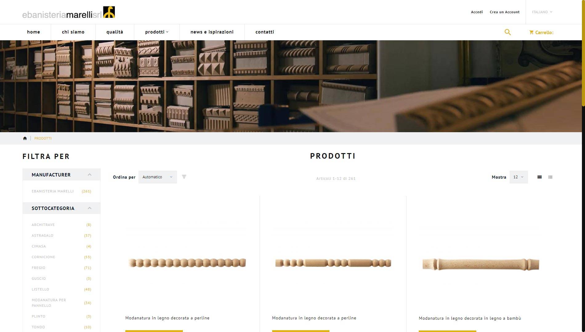 Pagina prodotti