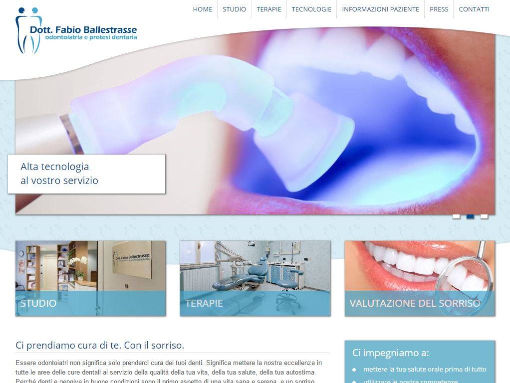 Homepage sito intenet