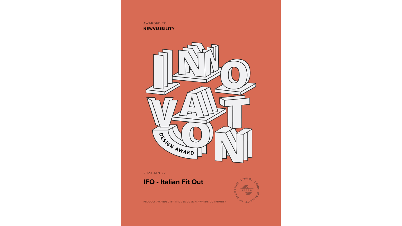 newvisibility-agenzia-web-comunicazione-premi-awards-2023-cssda-innovation-design-award-IFO